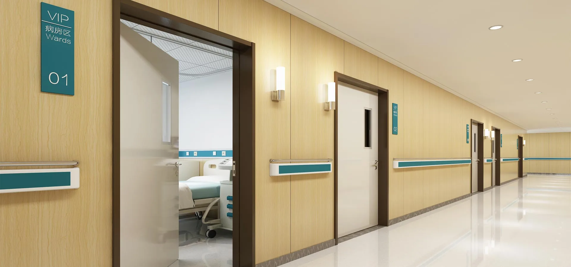 Fornecedor de soluções integradas para sistemas de portas hospitalares